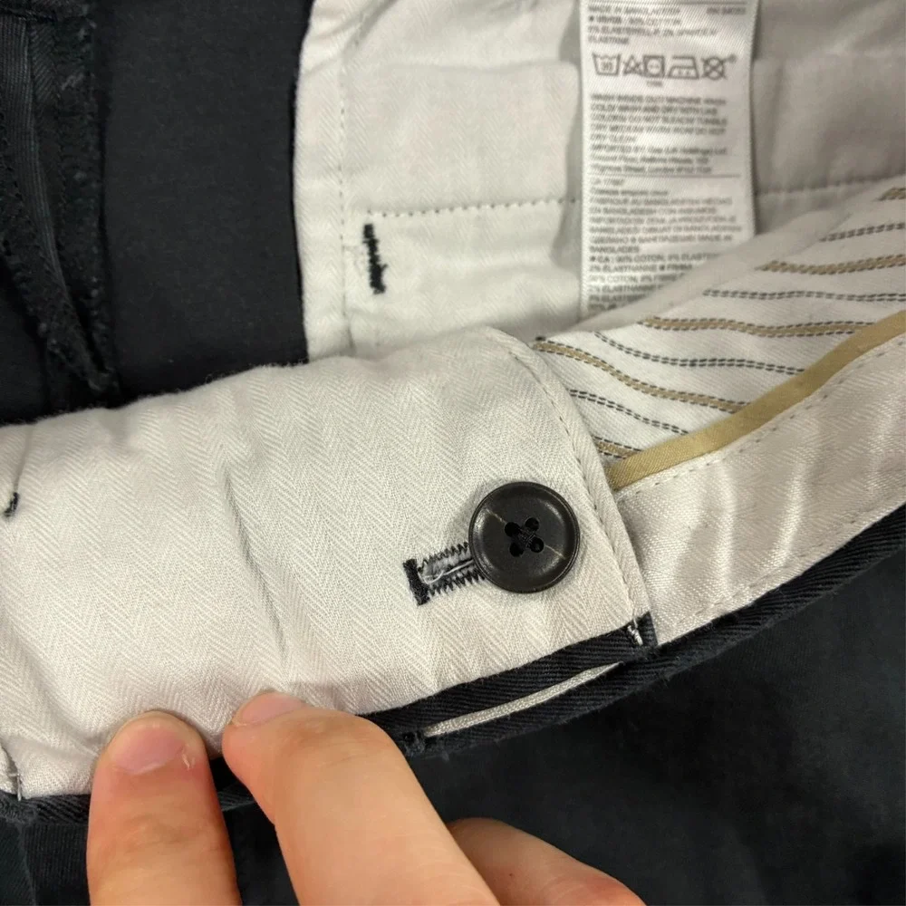 Banana Republic Emerson Chino Pants Mens Size 33x34 Slim Straight Black Casual